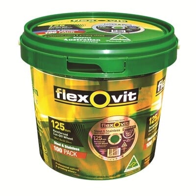 Flexovit 66253371411 Metal Cut Off Wheel - 125 x 1 x 22mm - 100 Pack