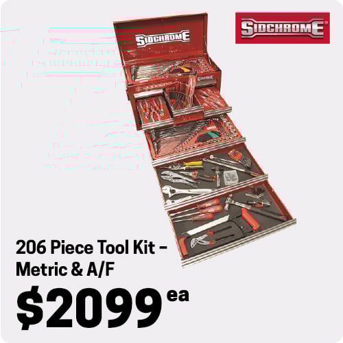 Sidchrome 206 Piece Tool Kit- Metric & A/F
