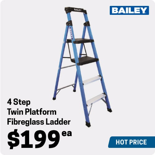 Bailey 4 Step Twin Platform Fibreglass Ladder