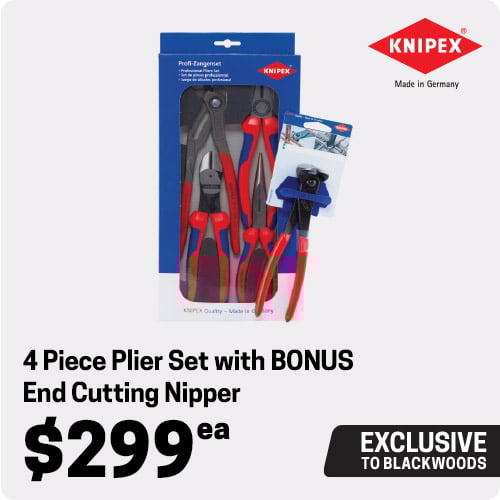 Knipex 4 Piece Plier Set with BONUS End Cutting Nipper