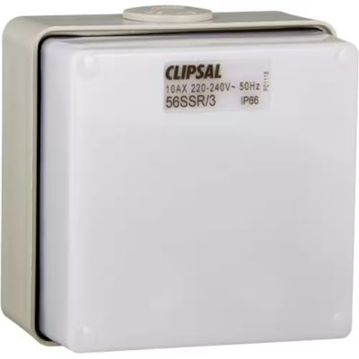 Clipsal Metal Clad 56SSR/3-GY Sunset switch - Switch 3 Wire - 1 Pole - 10A - 250V - Grey